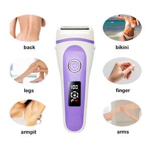 Afeitadora Eléctrica para Mujer, Doble Cuchilla, Uso en Seco/Húmedo, Recortadora de Bikini para Depilación Corporal, Rostro, Brazos, Piernas, Axilas, IPX7, Pantalla LED - Product Image 1