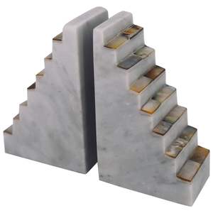 Porte-livres en marbre de style contemporain écologique pour le support décoratif des livres, les étagères de table et les intérieurs de luxe - Product Image 3