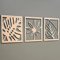 Décoration murale abstraite moderne indienne faite à la main de qualité export en panneau MDF, 3 motifs, pour la décoration murale intérieure – Tendance actuelle