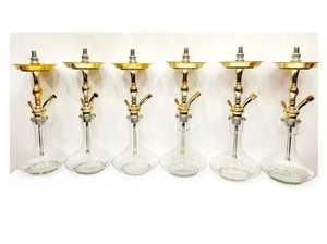 Chicha miniature en laiton massif de luxe Farida, finition laquée gravée à la main, design traditionnel égyptien, logo personnalisé, personnalisable - Product Image 6