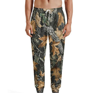 Pantalons de survêtement à motifs de camouflage d'arbre personnalisés, jambe petite, jambe droite décontractée, imprimé camouflage, pantalon de sublimation pour homme - Product Image 1