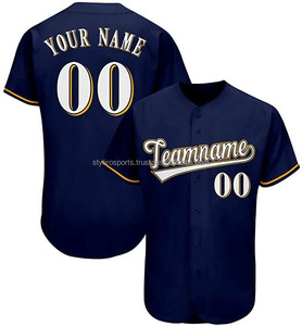 Maillots de baseball et softball à rayures respirantes en polyester à sublimation personnalisés unisexe, vêtements de sport confortables, logo de l'équipe pour adultes - Product Image 1
