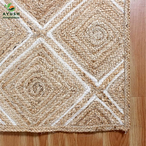 Alfombra de evento para Hotel arena hecha de yute y material de algodón 100% alfombras naturales hechas a mano con personalización - Product Image 5