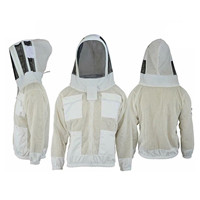 Hersteller belüfteter 3-lagiger Bienen anzug aus Poly-Baumwolle mit rundem Schleier Atmungsaktive Imkerei Belüftete Jacke für Imker