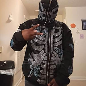 Streetwear Best Selling <b>Rhinestone</b> <b>Hoodies</b> Top Quality Design Your Own <b>Hoodies</b> For Men In Stock - Product Image 6