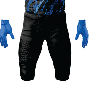 Uniforme de fútbol americano para hombres, pantalones de Jersey azul negro personalizados, ropa deportiva duradera de sarga de aparejos sublimados transpirables - Product Image 5