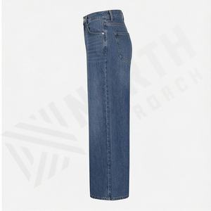 <b>Women's</b> Wide Leg Denim <b>Jeans</b> Pants Fashionable Design Zipper Fly Denim <b>Jeans</b> <b>For</b> <b>Women</b> Export Competitive Price Breathable - Product Image 3