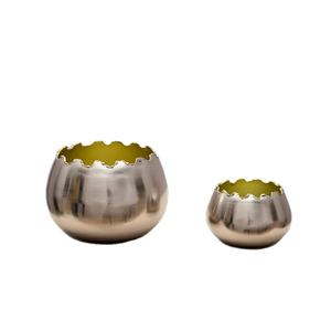 Cuenco de acabado de plata, acabado de esmalte interior, el mejor para el diseño de servicio de frutas, tazón de Metal decorativo de forma redonda - Product Image 1