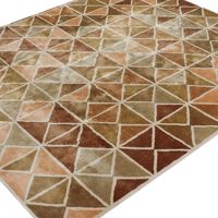 Premium-Qualität Maßgefertigte Moderne Geometrische Oliv-Teppich-Sets Umweltfreundlicher Brauner Handgetufteter Wolle-Seide-Plüsch Haustierfreundlich