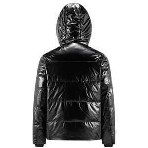 2024 venta al por mayor OEM personalizado hombres Casual Chaquetas cortas de invierno nueva moda brillante blanco pato abajo con soporte cuello abrigo de algodón - Product Image 2