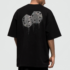 Camiseta para hombre Venta al por mayor Nuevo diseño Rhinestone Camisetas para hombres Streetwear Moda Impreso Camisetas Diseño personalizado Rhinestone - Product Image 1