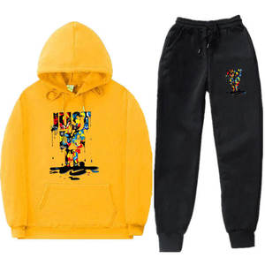 Venta al por mayor Mens Jogger Pants Set Sudaderas con capucha Ropa deportiva Hombres Chándal Hombres Sudadera y Joggers Chándal Set - Product Image 4