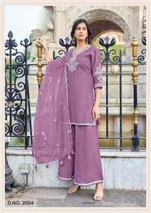 Ensemble Salwar Kameez traditionnel pour femmes en viscose crêpe, haut et bas avec broderie à la main, séchage rapide pour mariage/fête/Diwali - Product Image 3