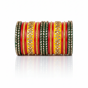 Vibrante Brazalete Floral Kundan Lac, Elegante Accesorio de Moda - Product Image 2