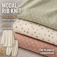 Tissu en maille côtelée modal imprimé à pois confettis pour collection de pyjamas confortables – Fournisseur de tissus doux et extensibles en gros