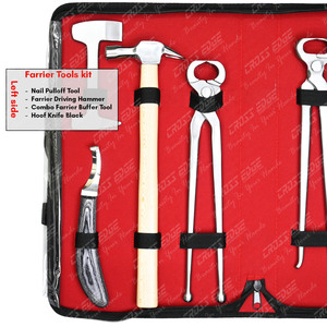 Best farrier tools kit horse hoof nippers hoof shoe remover farrier <b>puller</b> shoeing hammer rasp clincher horse shoeing tools - Product Image 3
