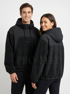 Sweat à capuche en polaire chaud d'hiver personnalisé OEM ODM avec cordon de serrage réglable, poche kangourou en polaire douce, logo imprimé à l'écran - Product Image 5