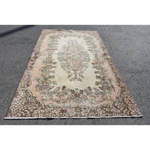 พรมขนสัตว์สีเบจสีน้ำตาล5.2x8.6ฟุตคลาสสิกดีไซน์แบบตุรกีสำหรับทางเข้าห้องนั่งเล่นหรือห้องนอนพร้อมแผ่นรองทำจากยาง - Product Image 1