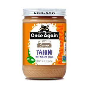 Premium Quality Sesame Tahini Packed into 16oz Jar Case of 6 Salt Free Unsweetened Gluten Free Certified Vegan