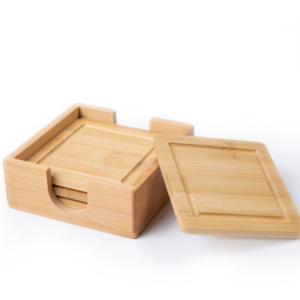Posavasos cuadrados de madera gratis de gran oferta con estuche para el hogar, restaurante, oficina, a bajo precio - Product Image 1