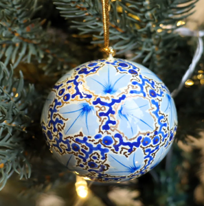 Luxurious papier mache <b>wall</b> decor with gold leaf patterns and metallic holiday icons for a rich, opulent look - Product Image 5