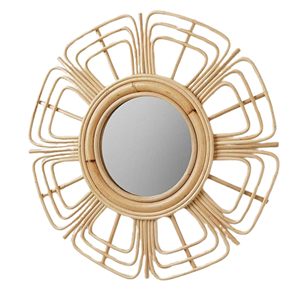 Beautiful <b>Flower</b> Rattan <b>Mirror</b> Wall Hanging Decoration Beautiful <b>Flower</b> Shape for Home Decor Bedroom Decor From Vietnam - Product Image 1