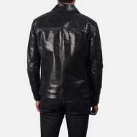 Chaqueta de Cuero para Hombre, Impermeable, Transpirable, para Motocicleta, Invierno, Talla Grande, con Cierre, Cuello Alto, Estilo Casual, Moda Urbana, Otoño, Negra