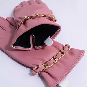 1 paire de gants d'hiver épais de haute qualité, doublés de polaire, imperméables, en cuir, couleur unie, gants chauds pour le cyclisme, hiver - Product Image 5