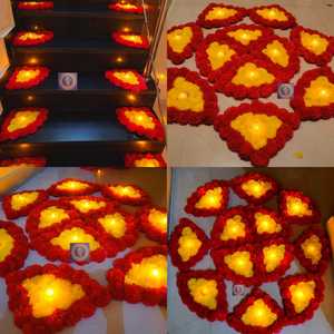 Tapis traditionnel Diya Rangoli Diwali décoration sol, tapis d'escalier décor à la maison pièce maîtresse Rangoli pendaison de crémaillère, faveur de mariage - Product Image 2