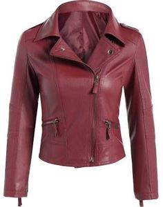 Chaqueta de cuero para mujer con piel sintética hecha de tela de lona duradera Classy Vintage - Product Image 3