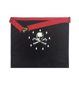 Tablier maçonnique du Rite écossais en cuir – Écologique, de luxe, personnalisé, à coudre, avec ruban moiré blanc et rouge - Product Image 2