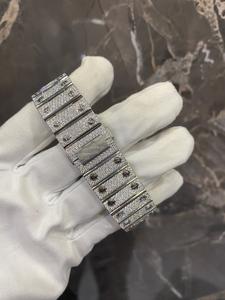 Reloj de Lujo de 41 mm, Estilo Moderno y Ejecutivo, de Acero Inoxidable, con Esfera Cuadrada, Estilo Hip Hop, con Diamantes Moissanite, Movimiento SWISS, Hecho a Mano - Product Image 2