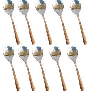 Cuchara de Servir Hecha a Mano con Diseño Martillado en Acero y Cobre, Utensilio Único - Product Image 4