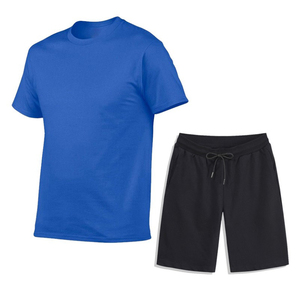 Custom Logo Designer T Shirt <b>Shorts</b> Set for <b>Men</b> <b>Men's</b> Casual Summer Two-Piece <b>Short</b> Set Breathable Cotton Knitted Two-Piece - Product Image 1