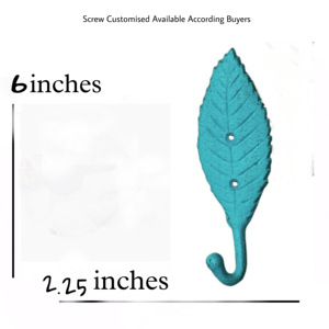 Ganchos de pared de hierro fundido Aqua Leaf y colgador de llavero Categoría de producto elegante y elegante en ganchos y rieles - Product Image 3