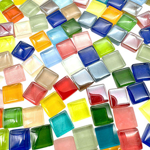PLOMA 200g 1x1cm Square Glass <b>Mosaic</b> <b>Tiles</b> 3.5mm Thick Mixed 16 Colors Modern Eco-Friendly Packaging Water Resistant DIY <b>Craft</b> - Product Image 1