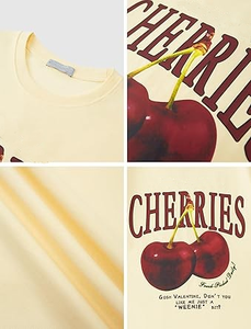 Nuevo famoso Viral de gran tamaño Formal de punto personalizado albaricoque Regular Fit mezcla de algodón verano Camisetas manga corta Top - Product Image 5