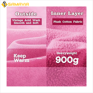 Sweat à capuche élégant surdimensionné délavé à l'acide pour hommes et femmes 100% coton vêtements de mode urbains avec pantalons de survêtement pour l'hiver - Product Image 5