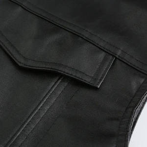 Chaleco de Cuero Suave al Tacto para Hombre, Material Ligero, Ajuste Cómodo, Estilo Casual Biker, para Uso Diario y Pedidos al por Mayor - Product Image 5