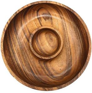 Juego de bandejas de madera ovaladas de Acacia al por mayor, platos de madera para restaurantes, bodas, caja fuerte - Product Image 1