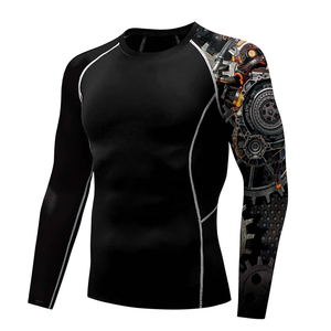 High Quality Wholesales Jitsu MMA BJJ Rash Guards Spandex Custom Design Sublimation <b>Printed</b> Short Sleeve Rash Guard Shirt - Product Image 6