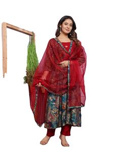 Conjunto de Kurtis de Nuevo Diseño para Adultos, Completamente Cosido con Seda Modal y Dupatta de Organza, Moda Femenina - Product Image 1