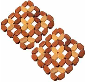 Cheapest Price Handmade Eco-Friendly <b>Square</b> Brown and Beige Bamboo Coaster Heat Insulation Pad for Home - Product Image 5