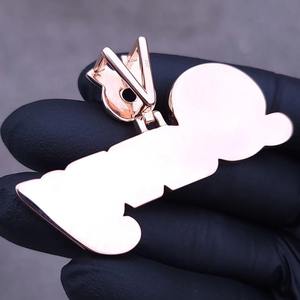 Pendentif en moissanite cultivée en laboratoire VVS RB Gems, en argent sterling 925 plaqué or, finition classique personnalisée, design lettre, bijoux - Product Image 2