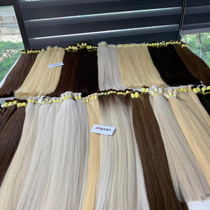 Vietnamese Virgin Hair Bulk High Quality Straight Soft Full Cuticle Super Double Drawn <b>Bleached</b> Light Blonde 50 cm to 70cm - Product Image 6