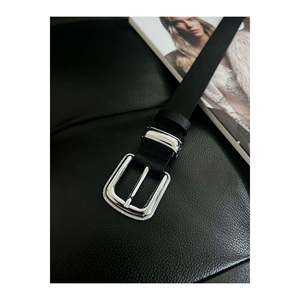 <b>Silver</b> Plated Non-Tarnishing Women's Trouser Belt, Jacket Belt, <b>Dress</b> Belt, Shirt Belt - Black-<b>Silver</b> - Product Image 2