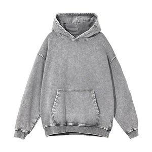 Sweat à capuche blanc lavé à la pierre sweat à capuche lavé à l'acide personnalisé sweat vintage sweat à capuche lavé avec sérigraphie taux de vente entier - Product Image 1