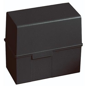 HAN Black <b>Polystyrene</b> Card Index <b>Box</b> DIN A7 Landscape 300 Card Capacity 12.1 X 10.1 X 7.4 cm (W X H X D) - Product Image 1