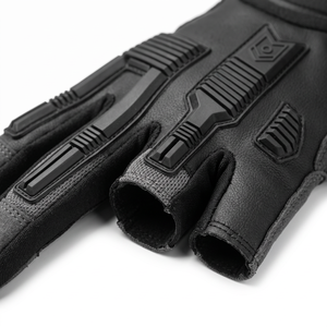 Gants tactiques résistants aux chocs, haute résistance à l'abrasion, paume en cuir synthétique semi-dédoublée, protection des articulations en TPR, gants à grip en silicone - Product Image 4
