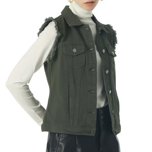 Gilet en jean tendance pour femmes, style décontracté, veste sans manches en jean, gilet en jean délavé pour femmes - Product Image 5